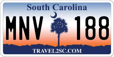 SC license plate MNV188