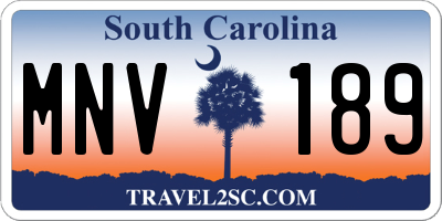 SC license plate MNV189