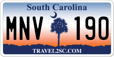 SC license plate MNV190
