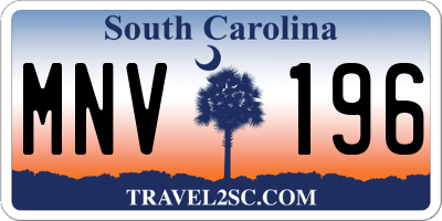 SC license plate MNV196