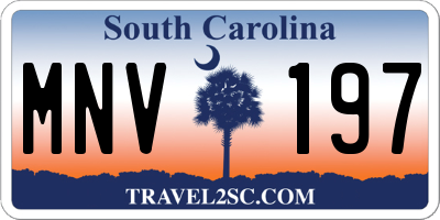 SC license plate MNV197