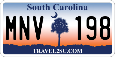 SC license plate MNV198