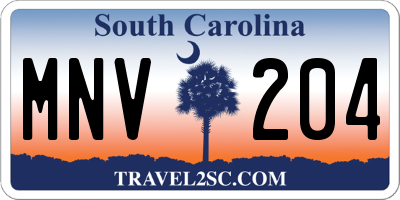 SC license plate MNV204