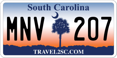 SC license plate MNV207