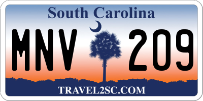 SC license plate MNV209