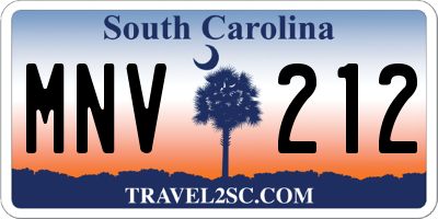 SC license plate MNV212