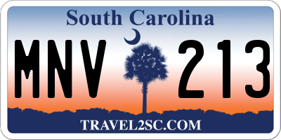 SC license plate MNV213