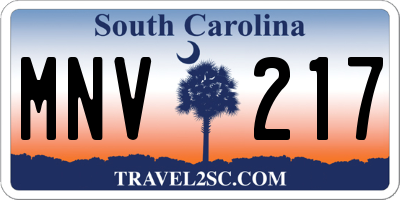 SC license plate MNV217