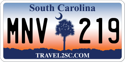 SC license plate MNV219