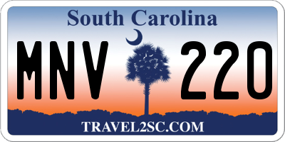 SC license plate MNV220