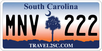 SC license plate MNV222