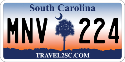 SC license plate MNV224