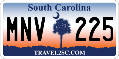 SC license plate MNV225