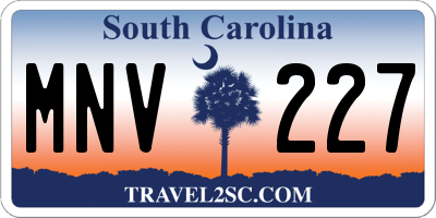 SC license plate MNV227