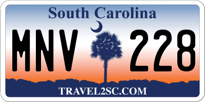 SC license plate MNV228