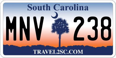 SC license plate MNV238
