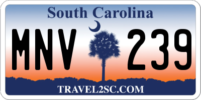 SC license plate MNV239
