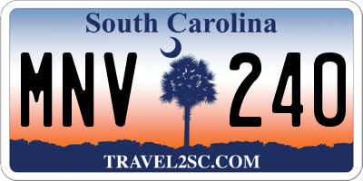 SC license plate MNV240