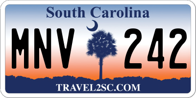 SC license plate MNV242