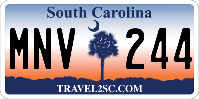 SC license plate MNV244