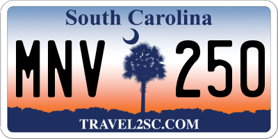SC license plate MNV250