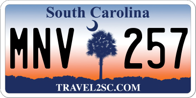 SC license plate MNV257