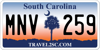 SC license plate MNV259