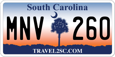 SC license plate MNV260