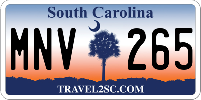 SC license plate MNV265