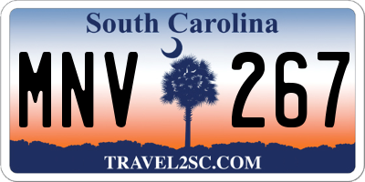SC license plate MNV267