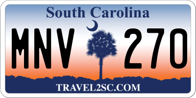 SC license plate MNV270