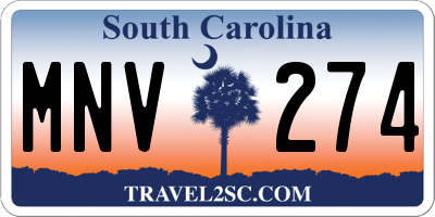 SC license plate MNV274