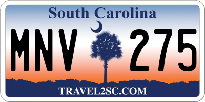 SC license plate MNV275