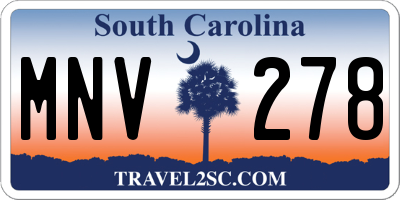 SC license plate MNV278