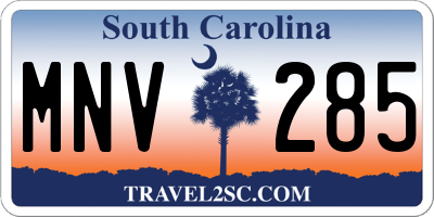 SC license plate MNV285