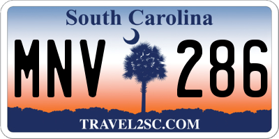 SC license plate MNV286