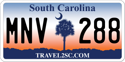 SC license plate MNV288