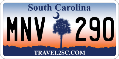 SC license plate MNV290