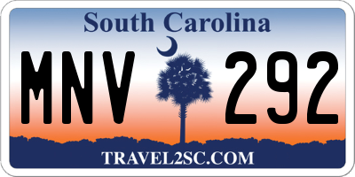 SC license plate MNV292