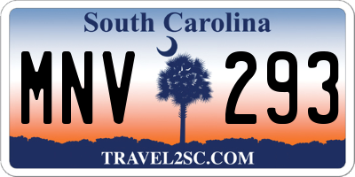 SC license plate MNV293