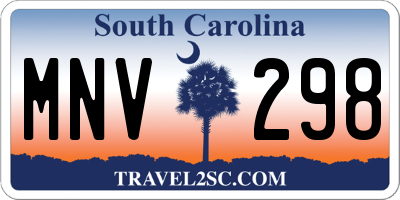 SC license plate MNV298