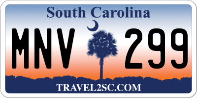 SC license plate MNV299