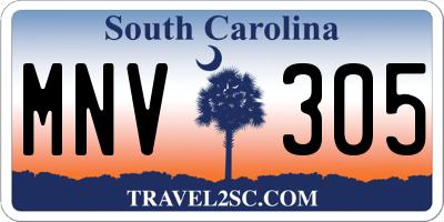 SC license plate MNV305