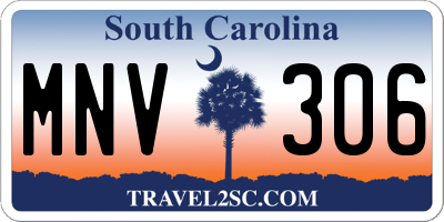 SC license plate MNV306