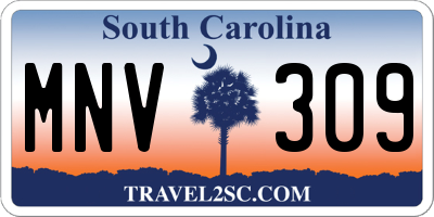 SC license plate MNV309