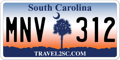 SC license plate MNV312