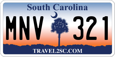 SC license plate MNV321