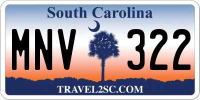 SC license plate MNV322