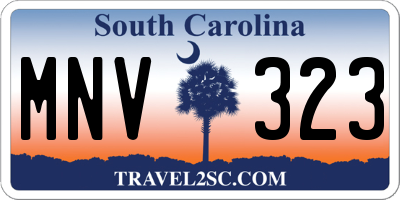 SC license plate MNV323