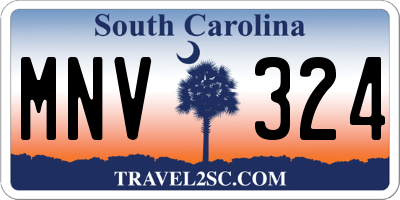 SC license plate MNV324